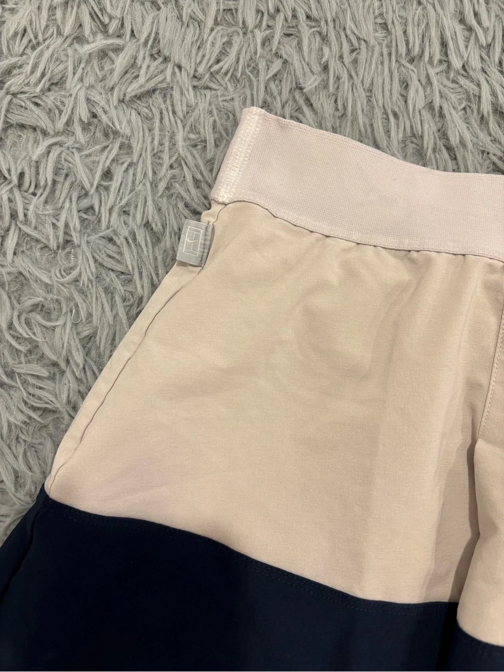Nike Court Dri-Fit Women’s Cream Navy Pleated Tennis Skort Golf Pickleball Large